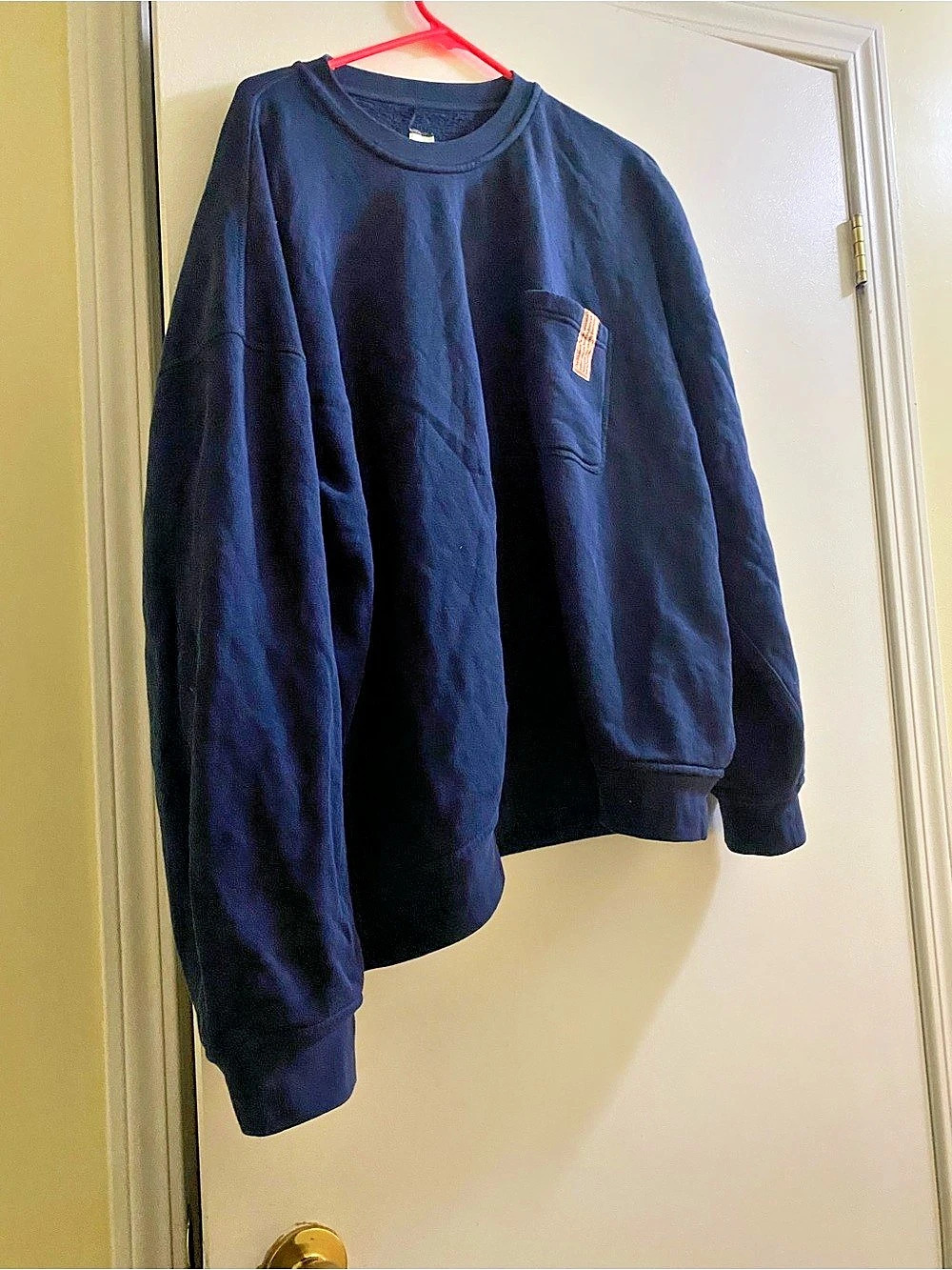 Lunya Silksweats Reversible Sweatshirt Cotton Blend Blue XL